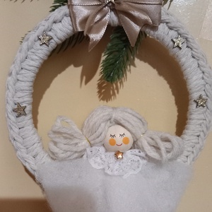 Angyalkás karácsonyfadísz - karácsony - karácsonyi lakásdekoráció - karácsonyfadíszek - Meska.hu