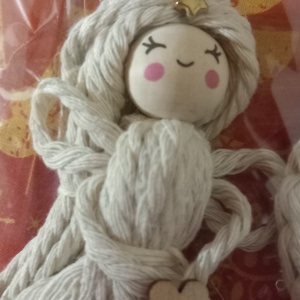 Makramé karacsonyfadíszek ( angyalka, karika és karacsonyfa) - karácsony - karácsonyi lakásdekoráció - karácsonyfadíszek - Meska.hu