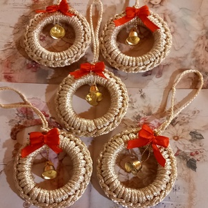 Csengettyűs karácsonyfadíszek (5 db) - karácsony - karácsonyi lakásdekoráció - karácsonyfadíszek - Meska.hu