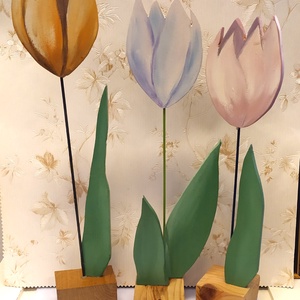 Tavaszi tulipánok, Otthon & Lakás, Dekoráció, Dísztárgy, Famegmunkálás, Meska