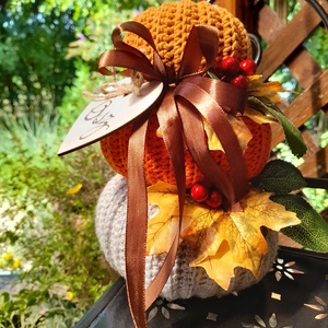 Horgolt őszi Tökdísz - otthon & életmód - dekoráció - halloween - halloweeni dekoráció - Meska.hu