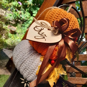 Horgolt őszi Tökdísz - otthon & életmód - dekoráció - halloween - halloweeni dekoráció - Meska.hu