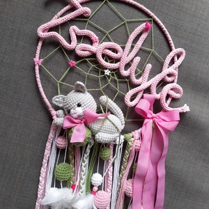 Álomfogó egyedi névvel, figurával! - baba - mama - babaszoba dekoráció - babanév dekoráció - Meska.hu