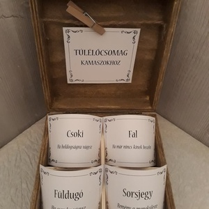 Túlélőcsomag kamaszokhoz! Vicces ajándék pedagógusoknak, szülőknek!, Esküvő, Emlék & Ajándék, Doboz, Decoupage, transzfer és szalvétatechnika, MESKA