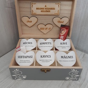 Vicces, romantikus esküvői ajándék! Névre szóló nászajándék! Vintage doboz! - esküvő - emlék & ajándék - nászajándék - Meska.hu