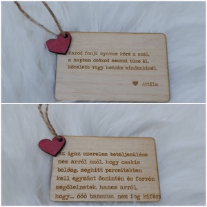 Vicces, romantikus Valentin napi ajándékkártya fából! - esküvő - dekoráció - Meska.hu