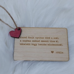 Vicces, romantikus Valentin napi ajándékkártya fából! - esküvő - dekoráció - Meska.hu