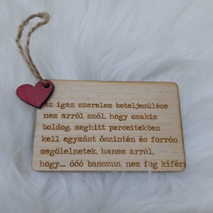 Vicces, romantikus Valentin napi ajándékkártya fából! - esküvő - dekoráció - Meska.hu