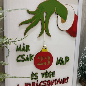 ÚJDONSÁG! Grincs-kollekció! Karácsonyi ajtódísz, visszaszámlálóval! - karácsony - karácsonyi lakásdekoráció - karácsonyi lakásdíszek - Meska.hu