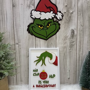ÚJDONSÁG! Grincs-kollekció! Karácsonyi ajtódísz, visszaszámlálóval! - karácsony - karácsonyi lakásdekoráció - karácsonyi lakásdíszek - Meska.hu