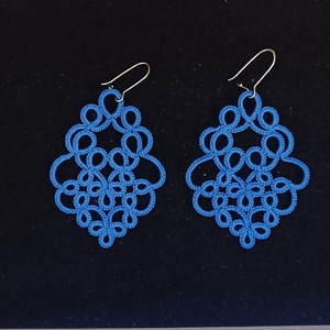 Hajócsipke fülbevaló nemesacél akasztóval, Ékszer, Fülbevaló, Csillár fülbevaló, Csipkekészítés, Csomózás, MESKA