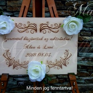 Esküvői köszöntőtábla-natúr,kicsi - esküvő - dekoráció - tábla & jelzés - Meska.hu