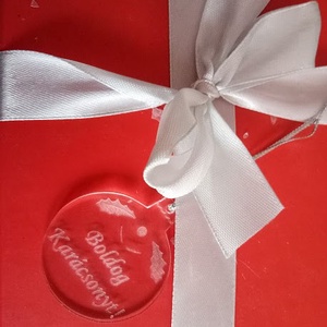 6 darabos szett: Elegáns plexi ajándékkísérő - karácsony - karácsonyi ajándékozás - karácsonyi ajándékcsomagolás - Meska.hu