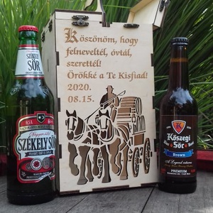 Szülőköszöntő: egyedi sörtartó fából - otthon & életmód - konyhafelszerelés, tálalás - italos kellékek - sörtartó - Meska.hu