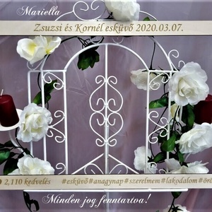 Selfie keret, fotókeret egyedi gravírozással - esküvő - dekoráció - helyszíni dekor - Meska.hu