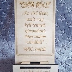 Will Smits telefontartó, motivációs idézettel, Táska & Tok, Ebook & Tablet tok, Gravírozás, pirográfia, MESKA