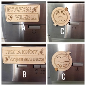 Mosogatógép jelölő emoji, smile : tiszta-koszos - otthon & életmód - konyhafelszerelés, tálalás - konyhai dekoráció - hűtőmágnes - Meska.hu