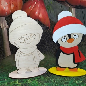 DIY csináld magad:Pingvin figura, DIY (Csináld magad), Egységcsomag, Gravírozás, pirográfia, Festészet, MESKA