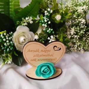Rózsás szív (menta) Anyák Napja- ajándék, ajándékkísérő - Meska.hu