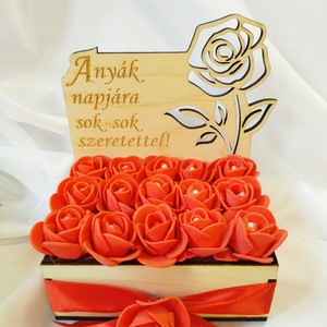Anyák Napja- gravírozott rózsabox, piros  - Meska.hu
