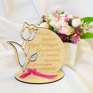 Anyák Napja- gravírozott tulipán, magenta , Otthon & Életmód, Dekoráció, Virágdekoráció, Virágcsokor, , MESKA