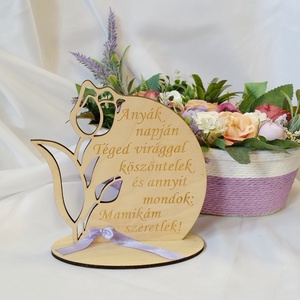 Nagymamáknak:Anyák Napja- gravírozott tulipán, lila - Meska.hu