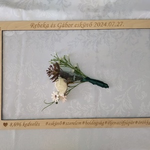 Selfie keret, fotókeret egyedi gravírozással - esküvő - dekoráció - helyszíni dekor - Meska.hu