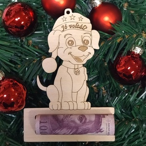 Karácsonyi pénzátadó karácsonyfadísz kutyus  - karácsony - karácsonyi lakásdekoráció - karácsonyfadíszek - Meska.hu