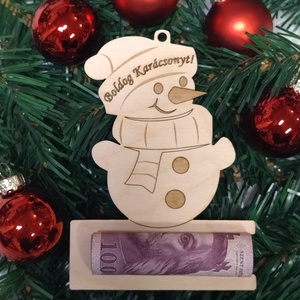 Karácsonyi pénzátadó karácsonyfadísz hóember  - karácsony - karácsonyi lakásdekoráció - karácsonyfadíszek - Meska.hu