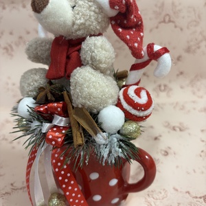 Macis karácsonyi asztaldísz  - karácsony - karácsonyi lakásdekoráció - karácsonyi manók, figurák - Meska.hu