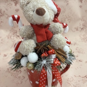 Macis karácsonyi asztaldísz  - karácsony - karácsonyi lakásdekoráció - karácsonyi manók, figurák - Meska.hu