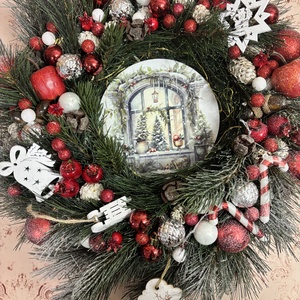 Karácsonyi kopogtató , Karácsony, Adventi díszek, Adventi ajtódísz, , MESKA