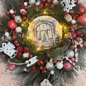 Karácsonyi kopogtató  - karácsony - adventi díszek - adventi ajtódísz - Meska.hu