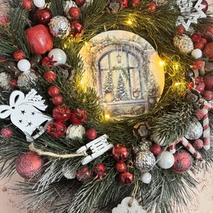 Karácsonyi kopogtató  - karácsony - adventi díszek - adventi ajtódísz - Meska.hu