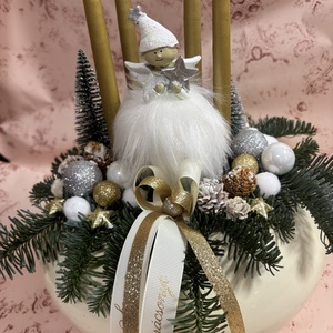 Adventi élő fenyős asztaldísz  - karácsony - karácsonyi lakásdekoráció - ünnepi asztaldekoráció - Meska.hu