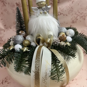 Adventi élő fenyős asztaldísz  - karácsony - karácsonyi lakásdekoráció - ünnepi asztaldekoráció - Meska.hu