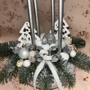 Adventi élőfenyős asztaldísz , Karácsony, Karácsonyi lakásdekoráció, Ünnepi asztaldekoráció, , MESKA