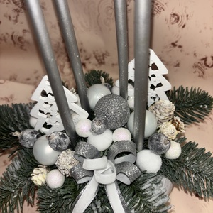 Adventi élőfenyős asztaldísz  - karácsony - karácsonyi lakásdekoráció - ünnepi asztaldekoráció - Meska.hu