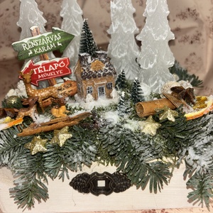 Adventi asztaldísz  - karácsony - karácsonyi lakásdekoráció - ünnepi asztaldekoráció - Meska.hu