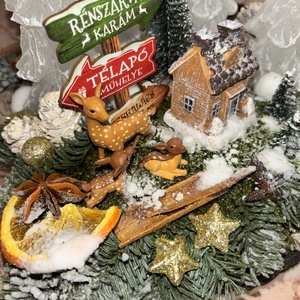 Adventi asztaldísz  - karácsony - karácsonyi lakásdekoráció - ünnepi asztaldekoráció - Meska.hu