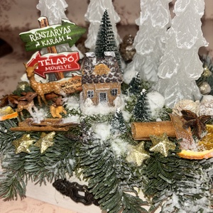 Adventi asztaldísz  - karácsony - karácsonyi lakásdekoráció - ünnepi asztaldekoráció - Meska.hu