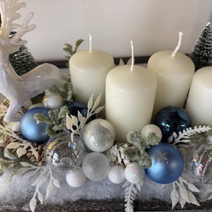 Adventi asztaldísz  - karácsony - karácsonyi lakásdekoráció - ünnepi asztaldekoráció - Meska.hu