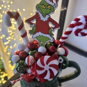 Grincses asztaldísz  - karácsony - karácsonyi lakásdekoráció - ünnepi asztaldekoráció - Meska.hu