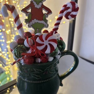 Grincses asztaldísz  - karácsony - karácsonyi lakásdekoráció - ünnepi asztaldekoráció - Meska.hu