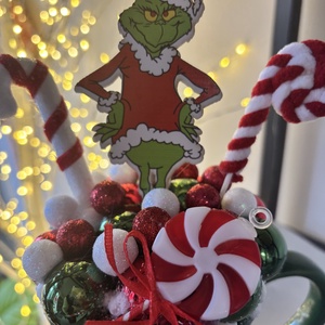 Grincses asztaldísz  - karácsony - karácsonyi lakásdekoráció - ünnepi asztaldekoráció - Meska.hu