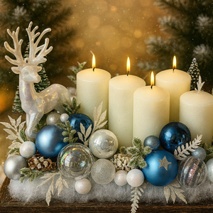 Adventi asztaldísz , Karácsony, Karácsonyi lakásdekoráció, Ünnepi asztaldekoráció, , MESKA