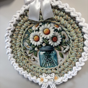 Horgolt kopogtató , Otthon & Életmód, Dekoráció, Ajtó- és ablak dekoráció, Ajtótámasz, Horgolás, MESKA