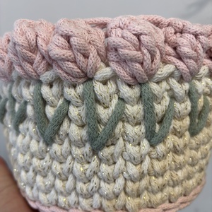 Horgolt tulipános tároló, , , MESKA