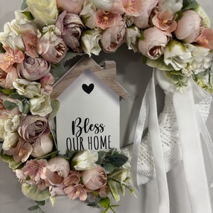 Virágos csipkés kopogtató  - otthon & életmód - dekoráció - ajtó- és ablak dekoráció - ajtódísz & kopogtató - Meska.hu