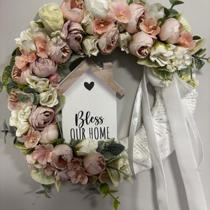 Virágos csipkés kopogtató  - otthon & életmód - dekoráció - ajtó- és ablak dekoráció - ajtódísz & kopogtató - Meska.hu